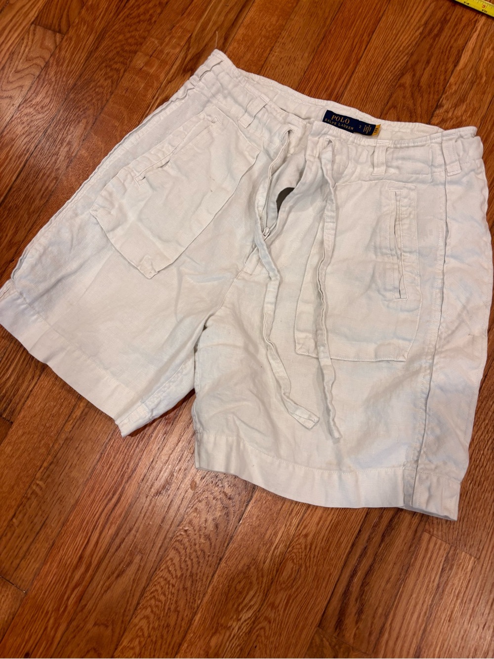 Polo Ralph Lauren 100% Linen White Shorts Women’s Size 2